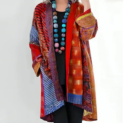 Damen-Strickjacke, offen, gestrickt, Eco, Baumwolle, mit Stehkragen-3