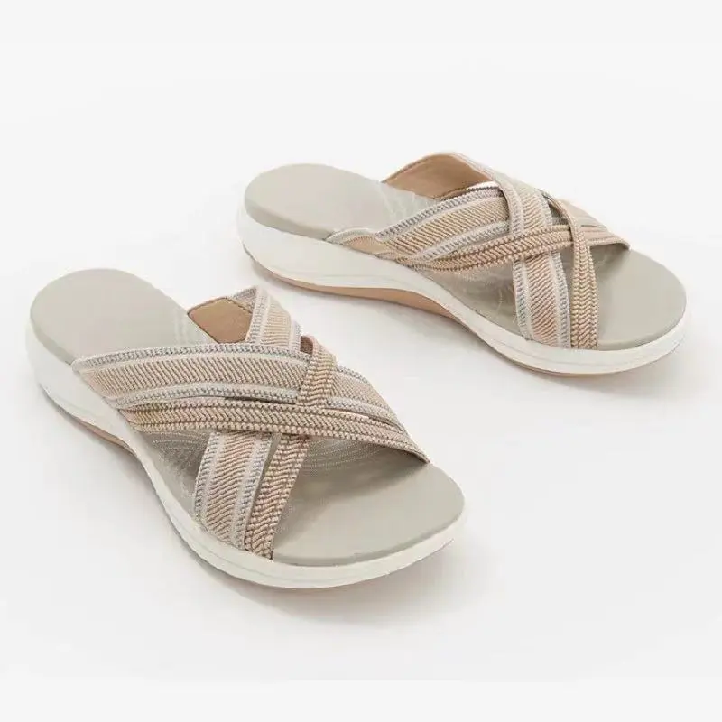 Damen-Sandalen, lässiges atmungsaktives Design, Synthetikmaterial-4