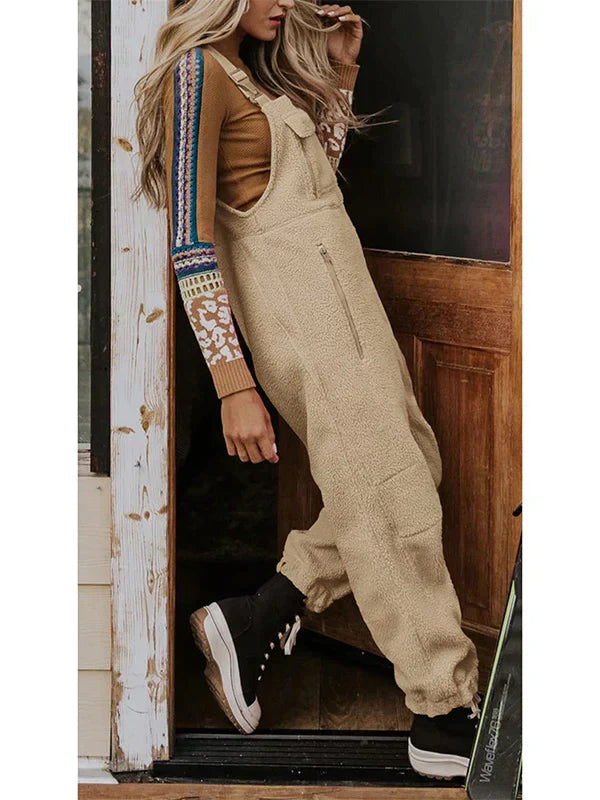 Damen-Jumpsuit Fleece mit Reißverschluss Modernes Design-6