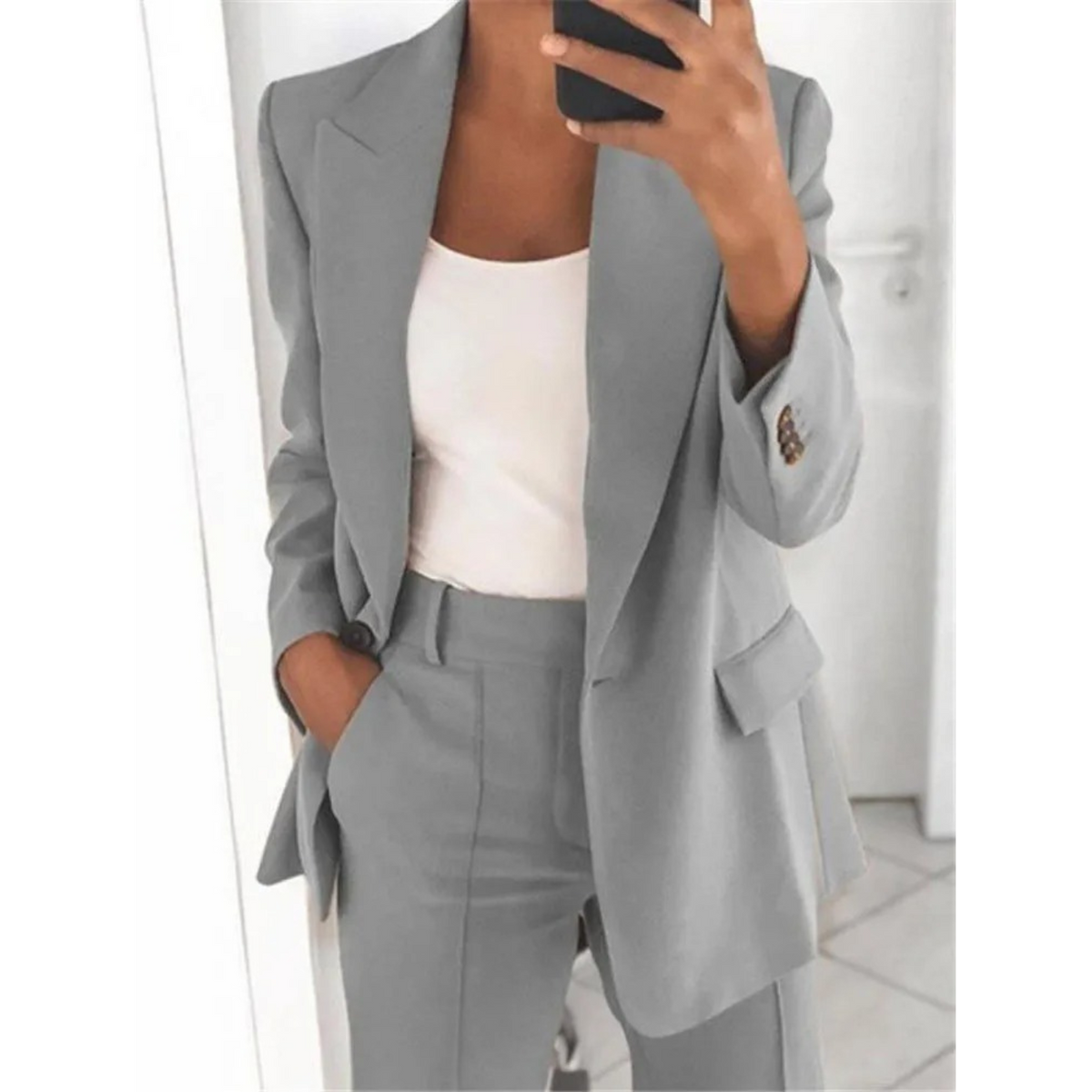 Variant image for Damen Blazer Langarm Tailliert Hochwertiger Stoff-24