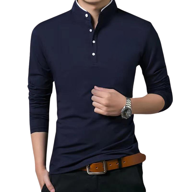 Herren-Polo-T-Shirt, klassische Baumwolle-1