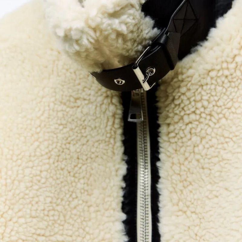 Damen-Teddyjacke, lang, Fleece, elegant, wärmend-3