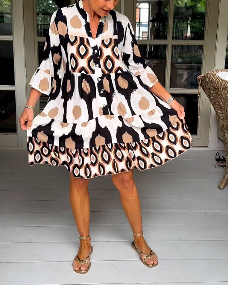 Damen-A-Linien-Midikleid mit Print aus 100 % Polyester-2