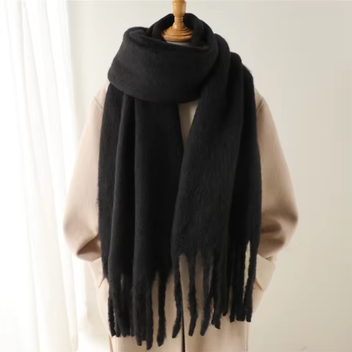 Winterschal für Damen aus kaschmirähnlichem Material mit langen Fransen – Elegantes und vielseitiges Pashmina-Design 9