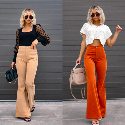 Damen-Flare-Hosen in weicher Stretch-Passform – elegante Hosen mit weitem Bein für Stil und Komfort 4
