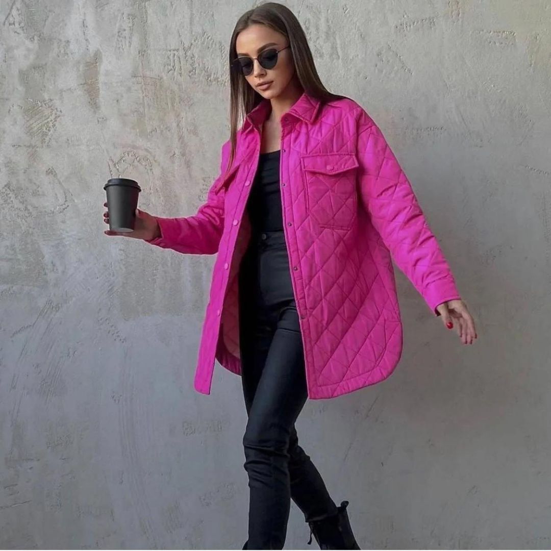 Damenjacke Gesteppt mit Taillengürtel in Polyester-4