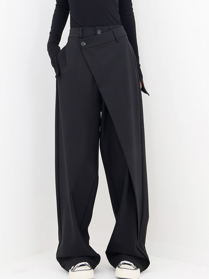 Asymmetrische Baggy-Hosen für Damen aus Stretchmaterial – lockere Passform für Alltag und Fest 7