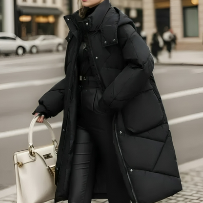 Variant image for Langer Wintermantel Damen Lässiges Design Polyester mit Taschen-23