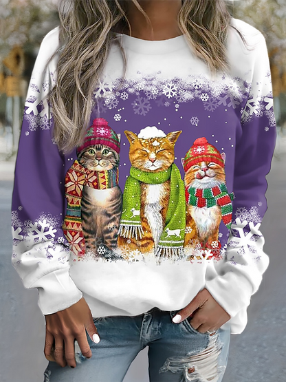 Variant image for Damen Wintertop Schneeball-Druck Weich Polyester-19