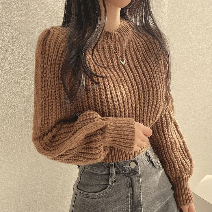 Damen-Strickpullover, kurz, für Layering, Styling-4