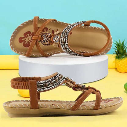 Damen-orthopädische Sandalen, verstellbares Leder, für Komfort und Stil 5