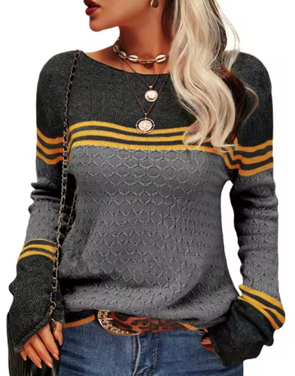 Damen-Strickpullover, Slim Fit, runder Ausschnitt, Acryl-3