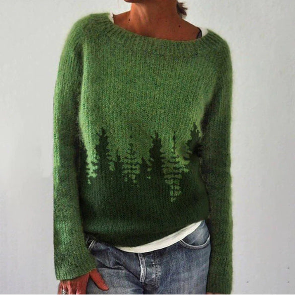 Damen-Retro-Pullover, weiches Material, figurbetont-3