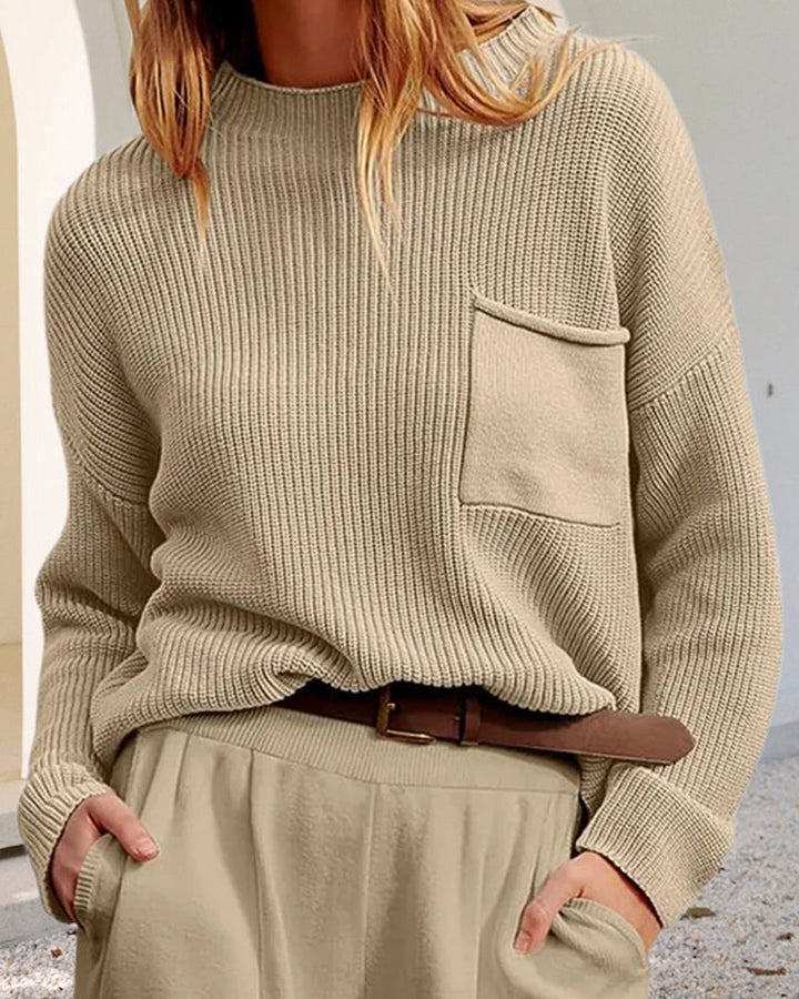 Variant image for Damen-Strickpullover, rund, lange Ärmel-1