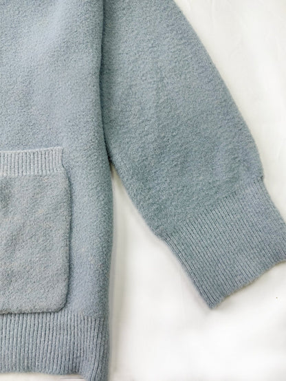 Damenpullover klassisch hellblau weiche Fasermischung-4