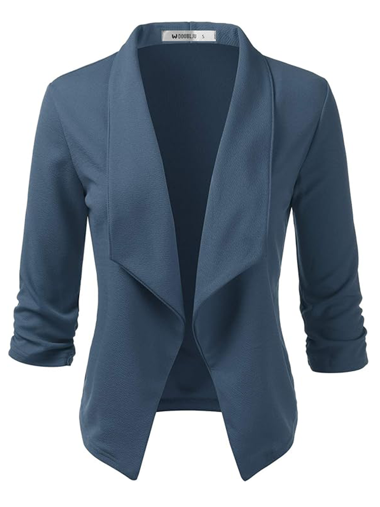 Variant image for Damen-Mantel Offene Front Schlicht Hochwertiges Material-15