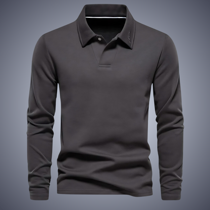 Herren-Freizeitpoloshirt, klassische Baumwolle, lässige Passform-4
