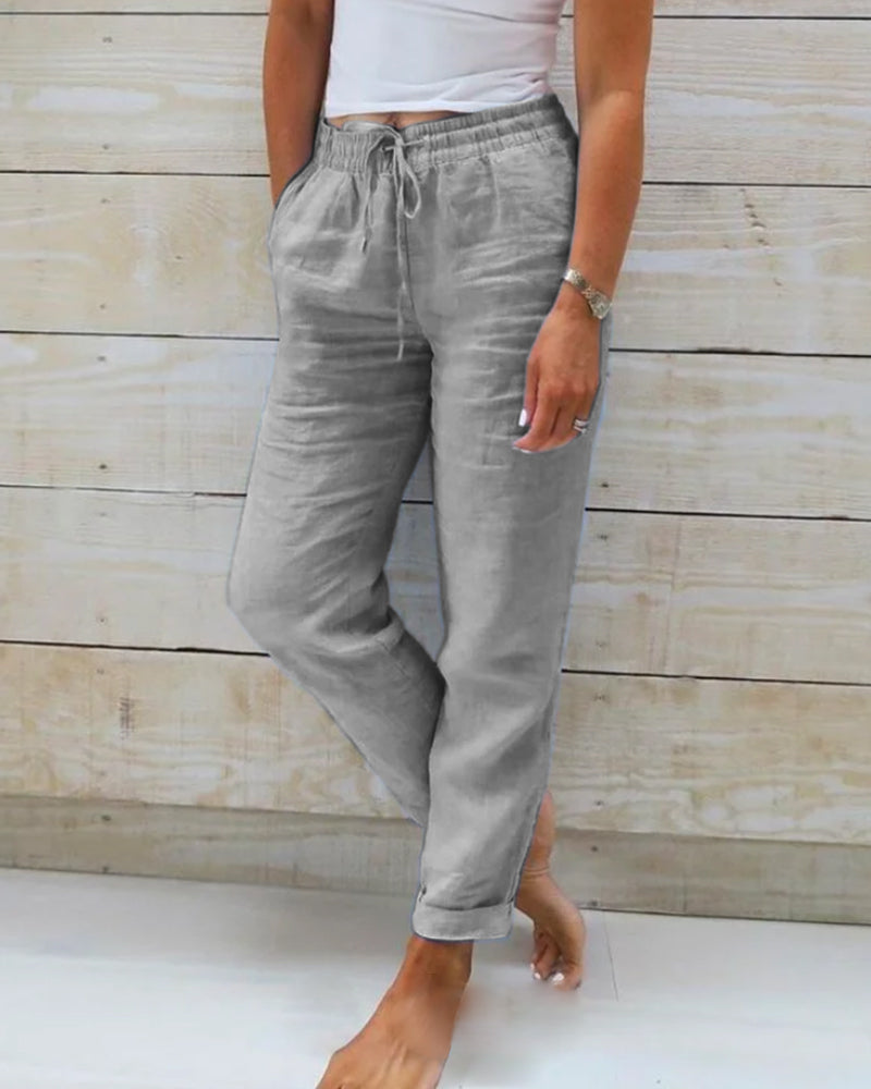 Leichte Damen-Boho-Hose, 100% Baumwolle 3