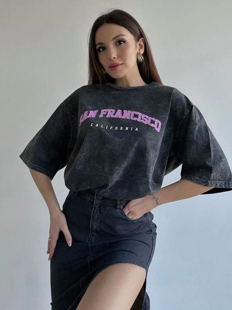 Variantenbild für Damen-Oversize-T-Shirt aus 100% Baumwolle-11