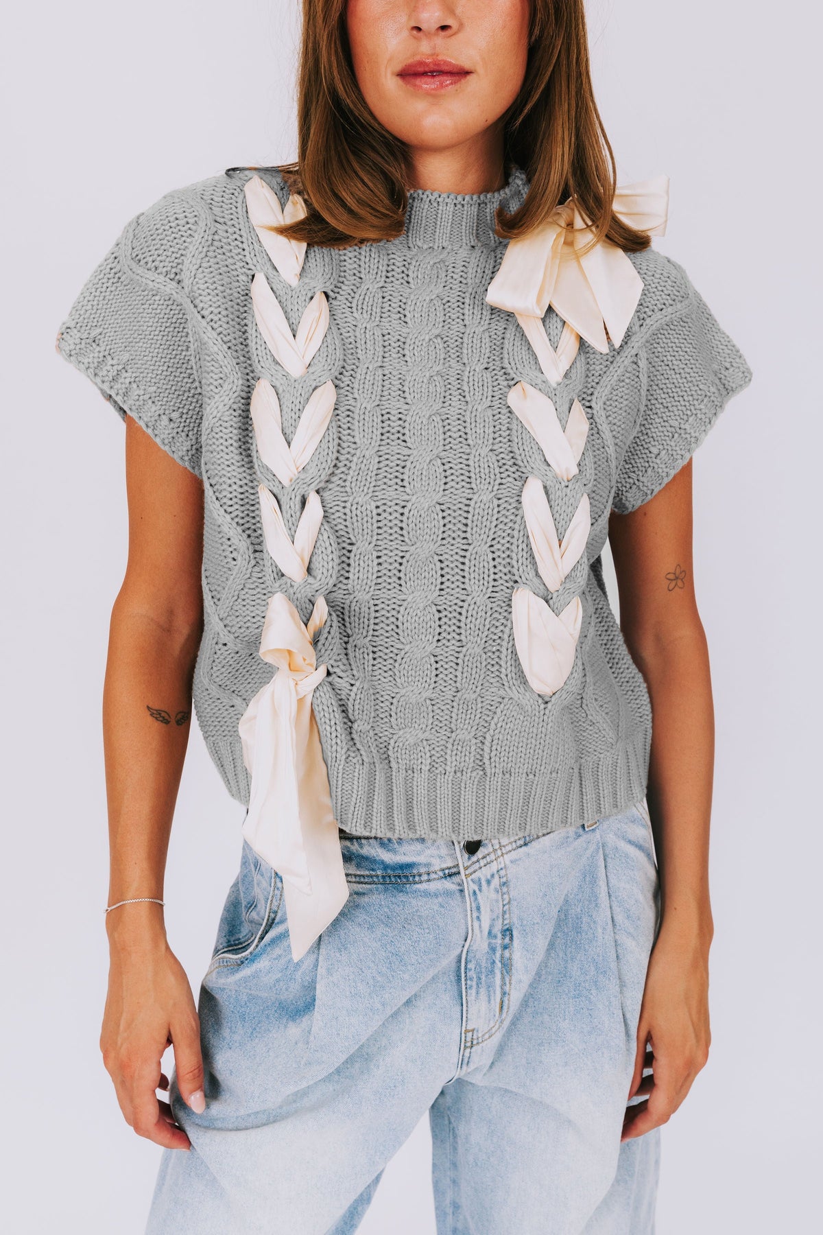 Variant image for Damen-Pullover, gestricktes Polyester, mit dekorativem Stickband-1