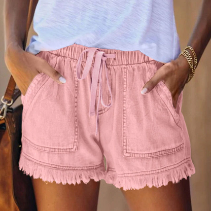 Damen-Shorts, hohe Taille, dehnbarer Denim 11