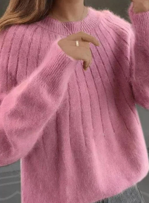 Damen-Strickpullover, flauschiges Kaschmir, für Alltag und Fest-3