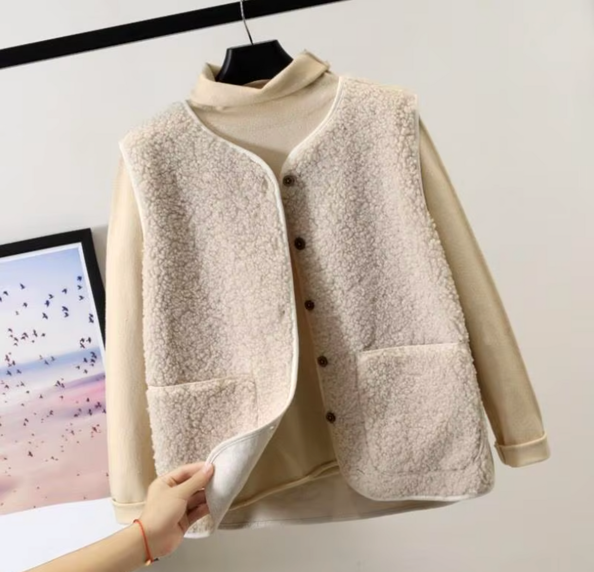 Variant image for Damen-Fleeceweste, dick, ärmellos, weich, Fleece-5