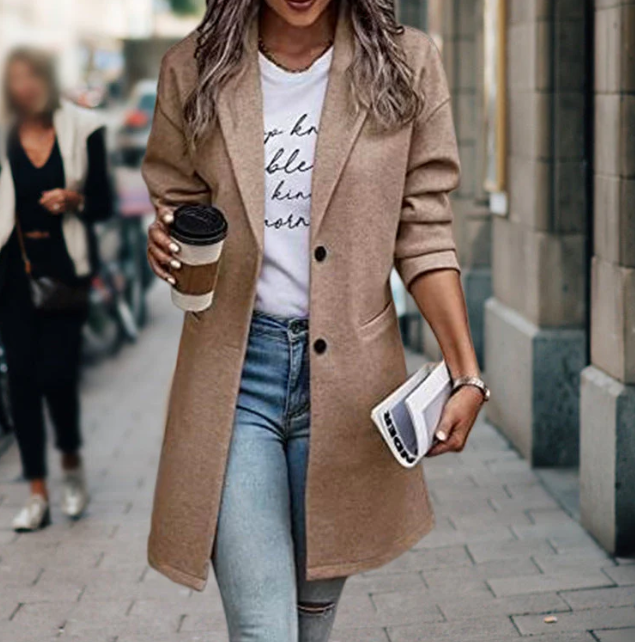 Damen-Jacke, elegant Wolle, normale Passform-3