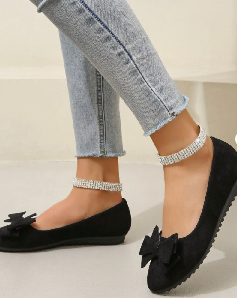 Damen-Loafers aus Leder und Textil mit elegantem Design und verspielter Schleife – bequeme Passform für alle Anlässe 4