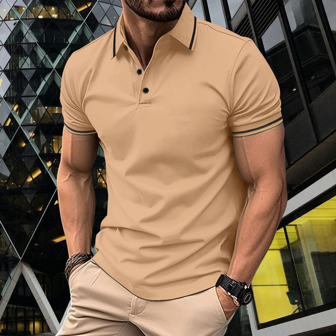 Herren-Poloshirt, klassisches Design, 100% Baumwolle-6