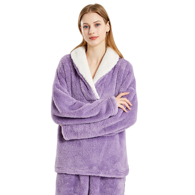 Variant image for Damen-Pyjama-Set, Weihnachtsmotiv, Plüsch, für kalte Winterabende-2