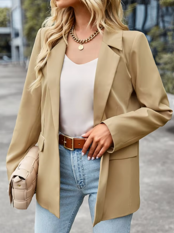 Damen Blazer Lockere Passform Polyester für Alltag und Fest 8