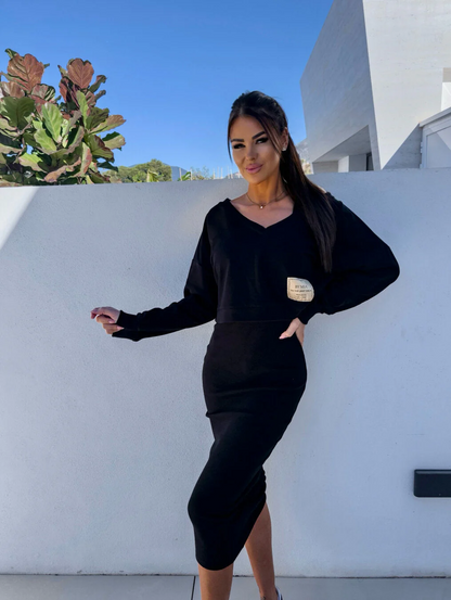 Damenkleid mit V-Ausschnitt und Rundhalsausschnitt – weicher Stoff in mehreren Größen für alle Anlässe 4