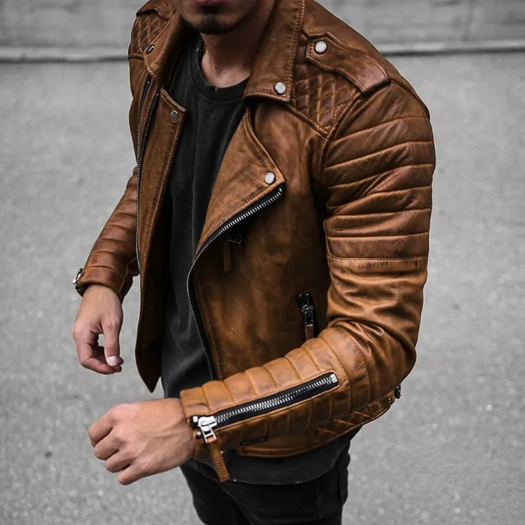 Variant image for Herren-Lederjacke, Leder, exklusives Design, tailliert-7