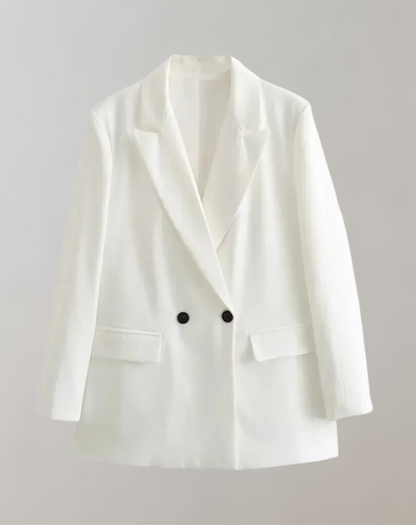 Damen-Blazer, zweireihige Stoffmischung-5