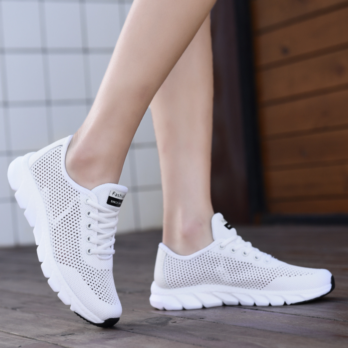 Damen-Sportschuhe, leicht mit extra Halt, atmungsaktivem Synthetikmaterial 4