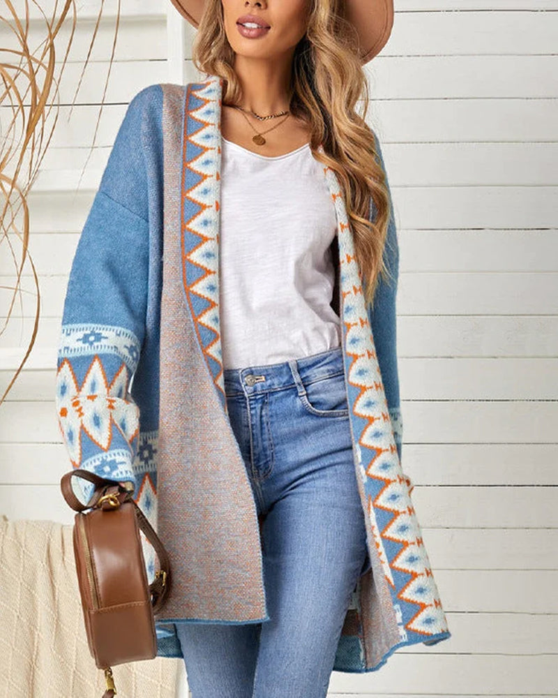 Damenjacke Oversized mit Druck aus Baumwollmischung 4