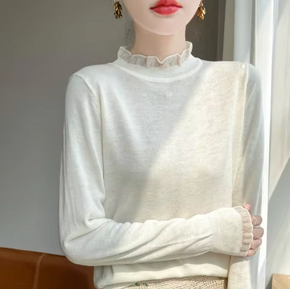 Damen-Rollkragenpullover, breite Passform, aus Kaschmir und Wolle 8