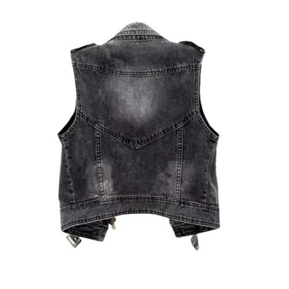 Damen Weste Denim Moderner Stil Vielseitiger Komfort-2
