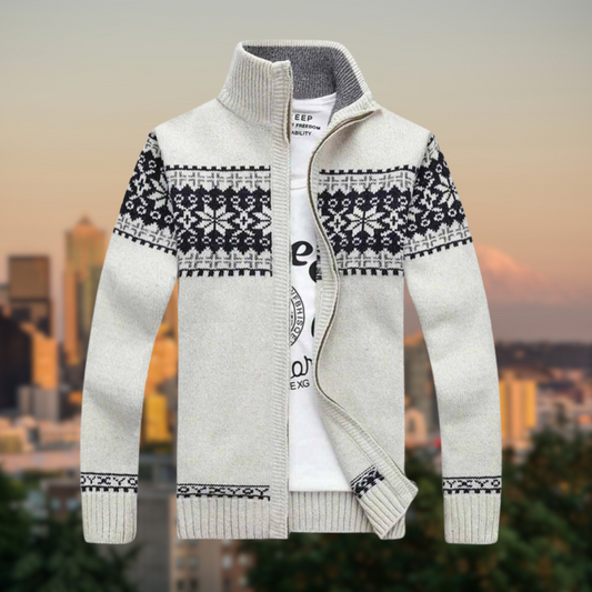 Herrenpullover mit hohem Kragen und Reißverschluss – Qualitätsmaterial für Komfort und Stil 1