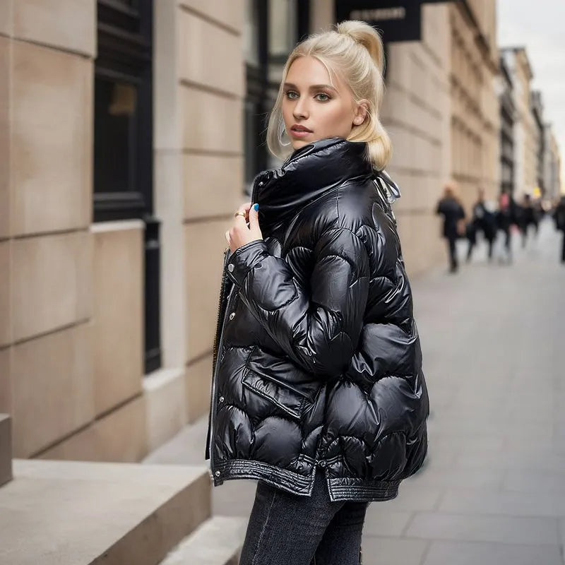 Damenjacke Herbst-Winter-Jacke Modernes Design Polyester und Baumwolle-4