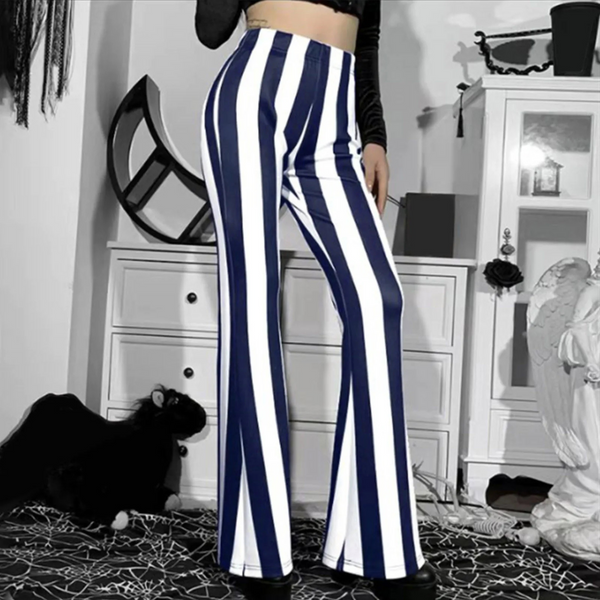 Variant image for Damen Reithose Hohe Taille Gestreift Polyester-1