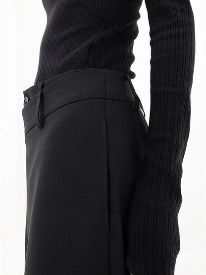 Damen-Baggy-Hosen mit asymmetrischem Design, 100% Baumwolle-5