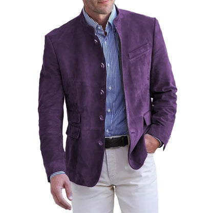 Herrenjacke, klassische Knopfjacke, langlebiges Material, für den Herbst-3