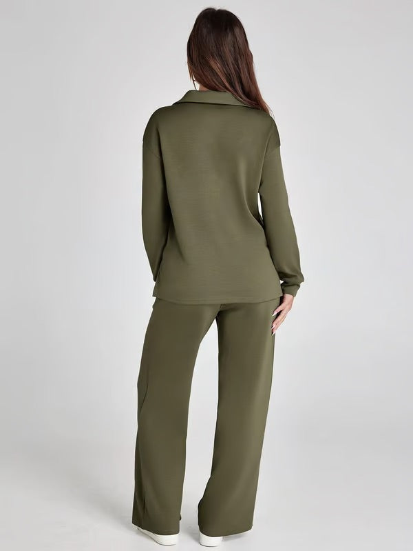 Zweiteiliges Damen-Lounge-Set aus weichem Stoffmix – lockere Passform, übergroße Silhouette, Größen XS bis 3XL 5