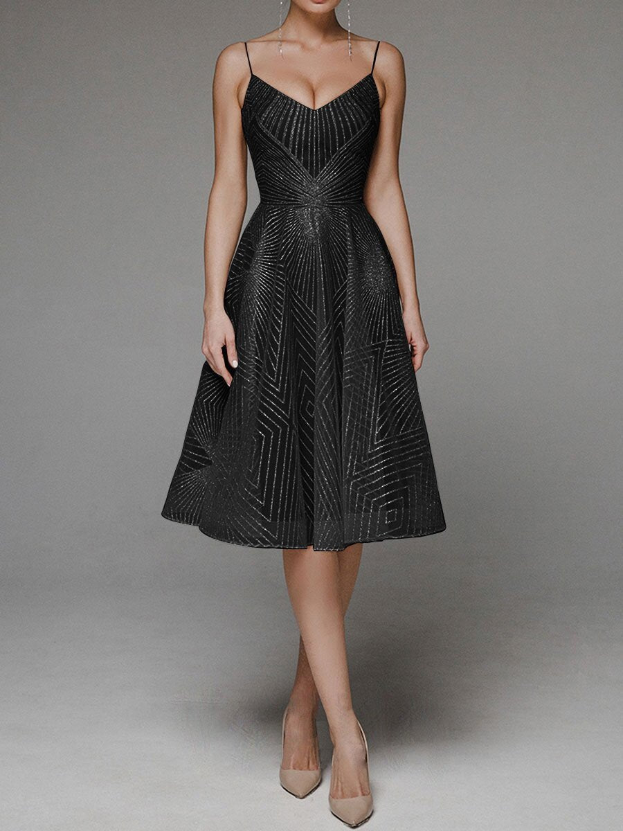 Damen-ärmelloses Kleid, bestickt, leichter Stoff-3
