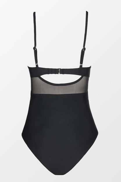 Badeanzug Damen Transparent gekreuztes Muster Nylon Elasthan-6