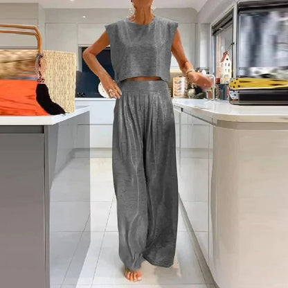Damen-Set, Top und Hose glänzendes Material-6