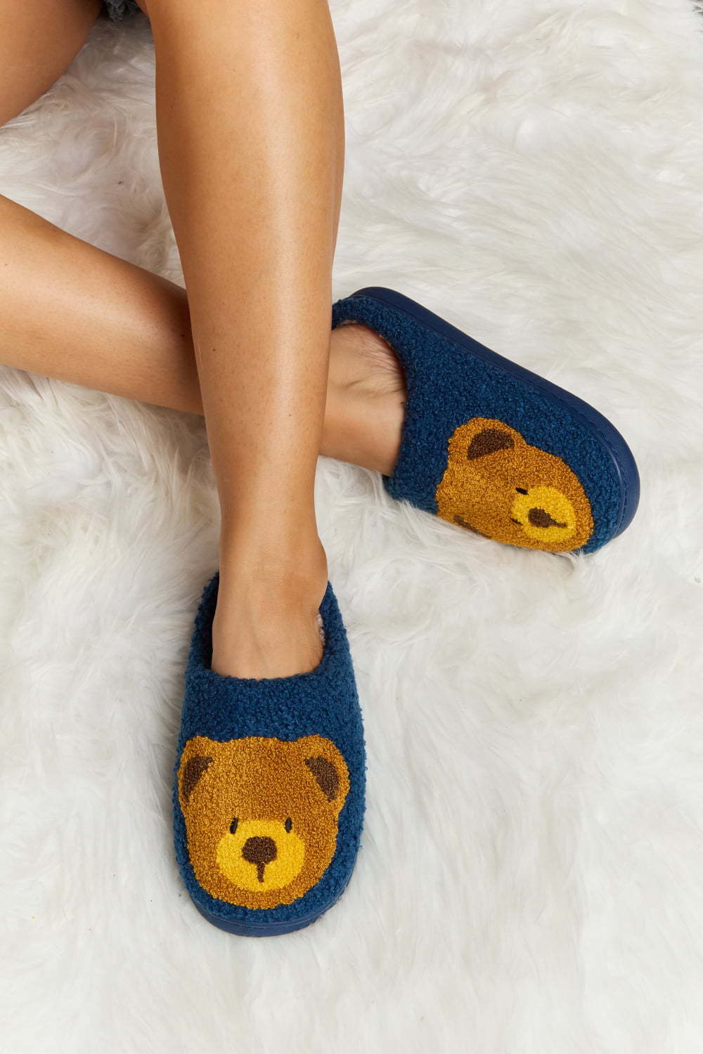 Damen-Pantoffeln, Teddybärmotiv, Winter-Plüsch, flauschiges Design-1