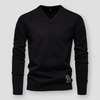 Herrenpullover, V-Ausschnitt, weicher Wollmix, moderne Passform-3